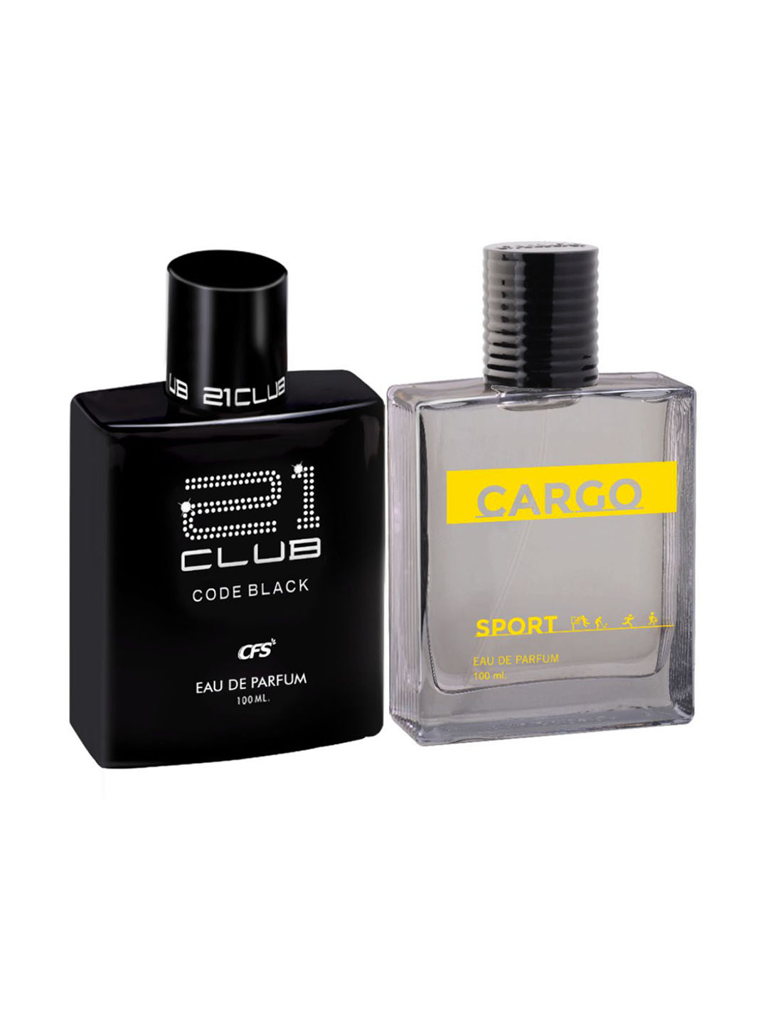 CFS Set Of 2 21 Club Code Black & Cargo Sport Long Lasting Eau De Parfum - 100ml Each