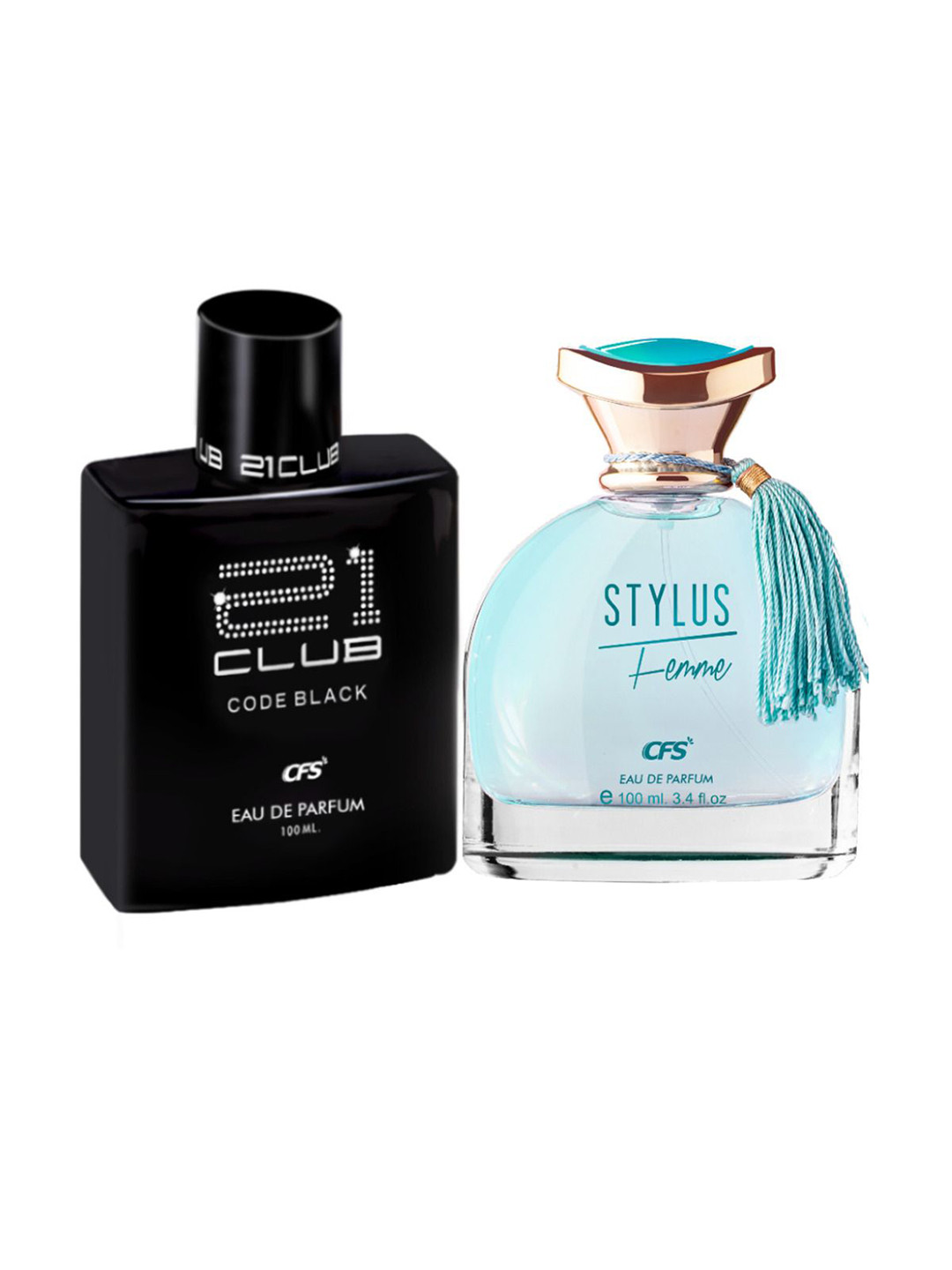 CFS Set of Code Black 21 Club & Stylus Blue Long Lasting Eau De Parfum - 100 ml each