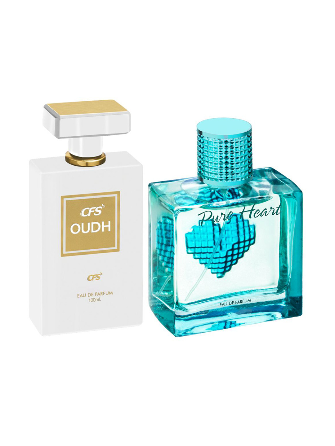 CFS Set of Oudh White & Pure Heart Blue Long Lasting Eau De Parfum - 100 ml each