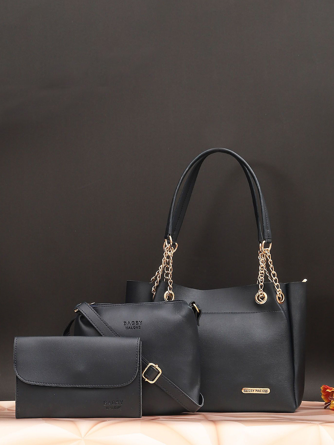 Bagsy Malone Set of 3 Women Solid PU Structured Shoulder Bag