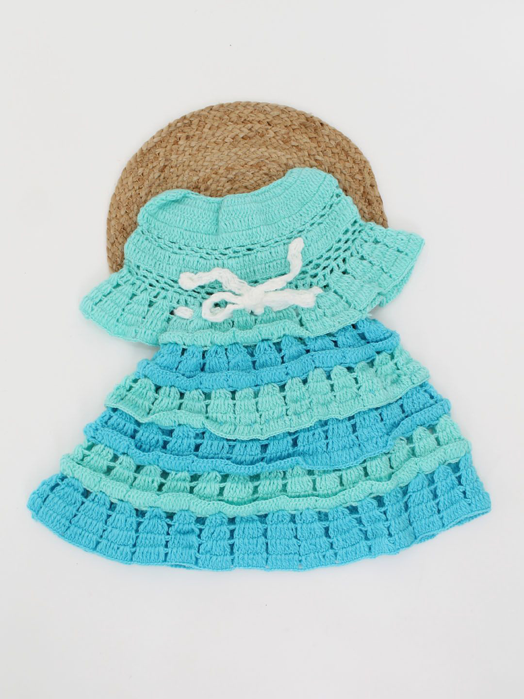 Woonie Girls Self Design Winter Fit & Flare Dress