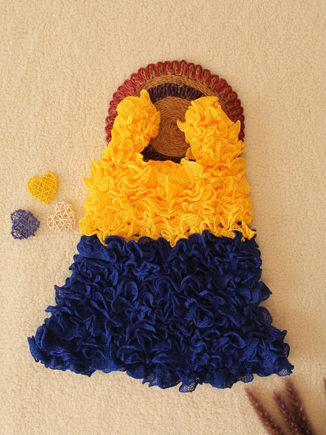 Woonie Girls Fit & Flare Ruffled Winter Dress