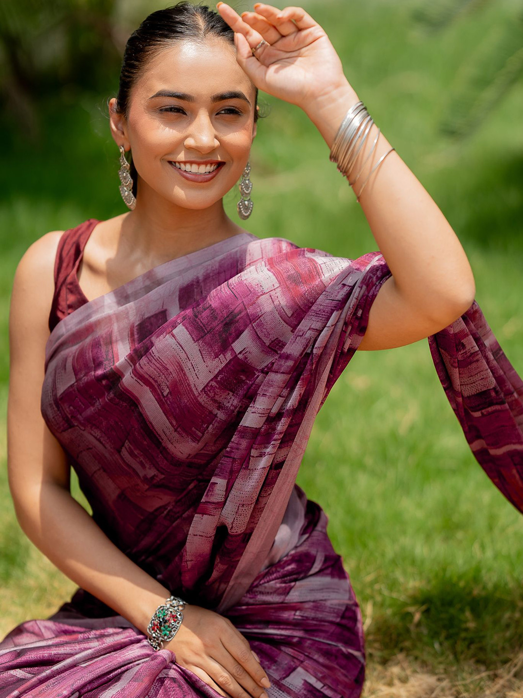 KALINI Ethnic Motifs Solid Saree