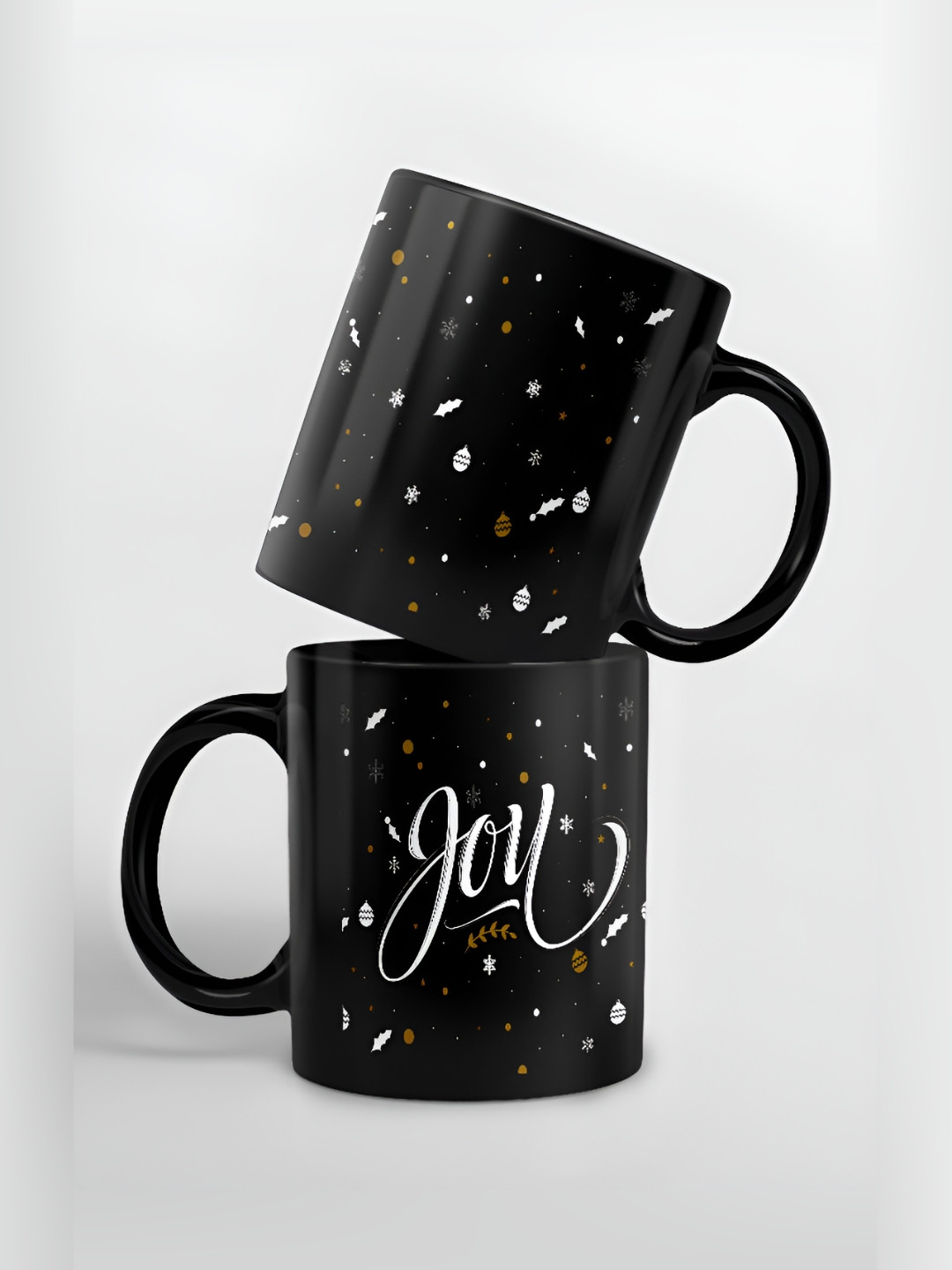macmerise Black & White Printed Ceramic Glossy Mug 325 ml