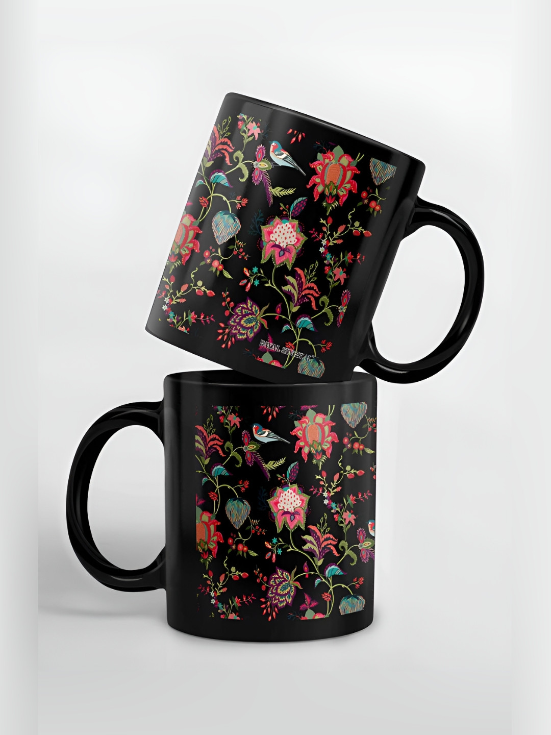 macmerise Green & Black Floral Printed Ceramic Mug 325 ml