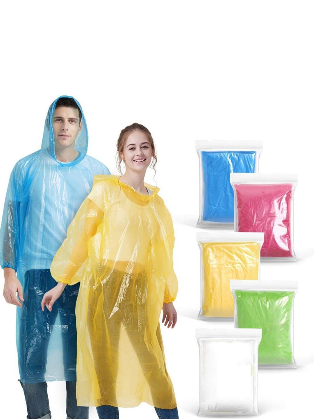 Adbeni Unisex Pack Of 5 Disposable Rain Card