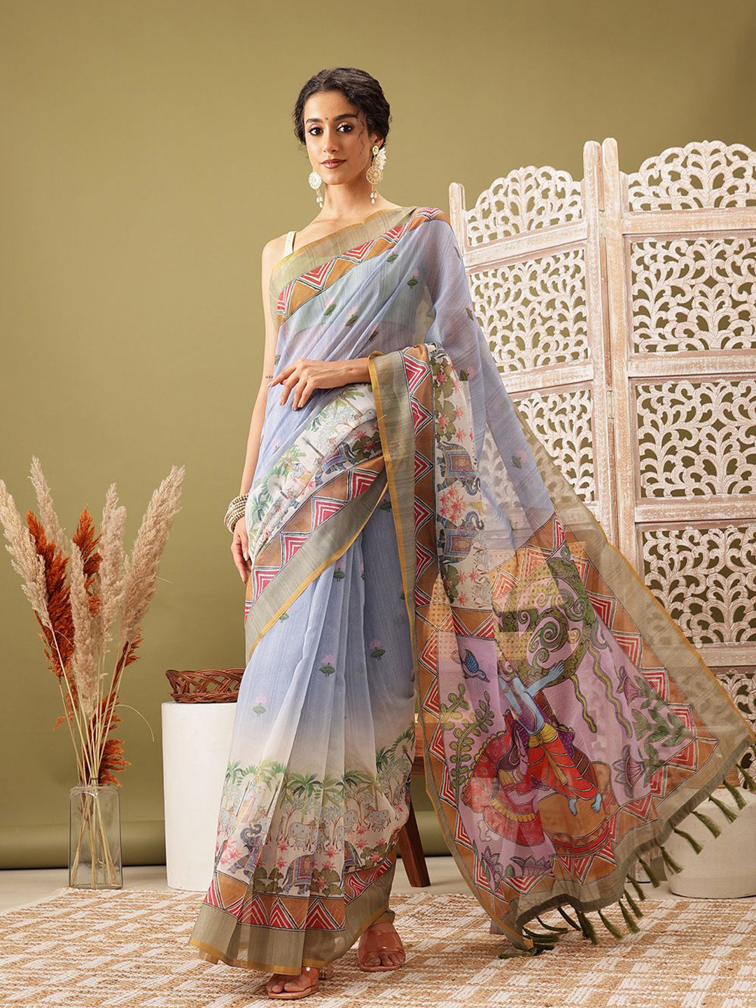Silk Land Chanderi Digital Print Saree