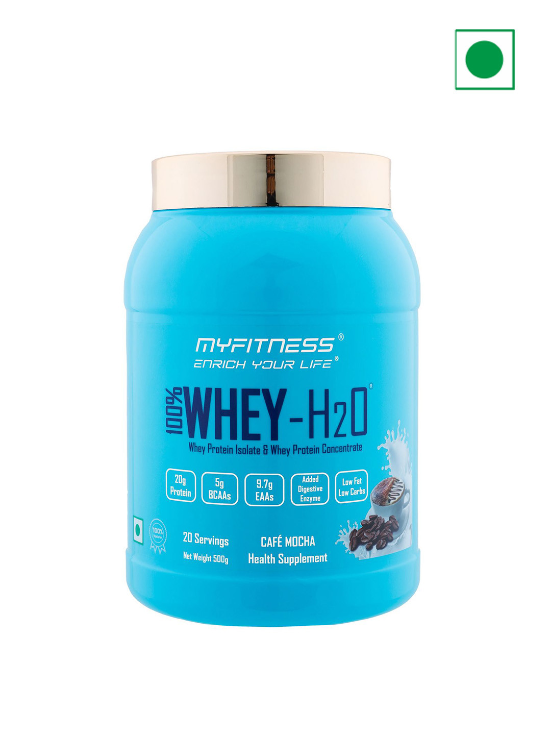Myfitness 100% Whey H2O Whey Protein Powder Cafe Mocha 500g - 20 Servings