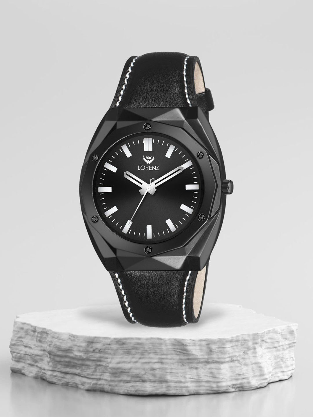 LORENZ Men Brass Dial & Leather Wrap Around Straps Analogue Watch MK-4024R