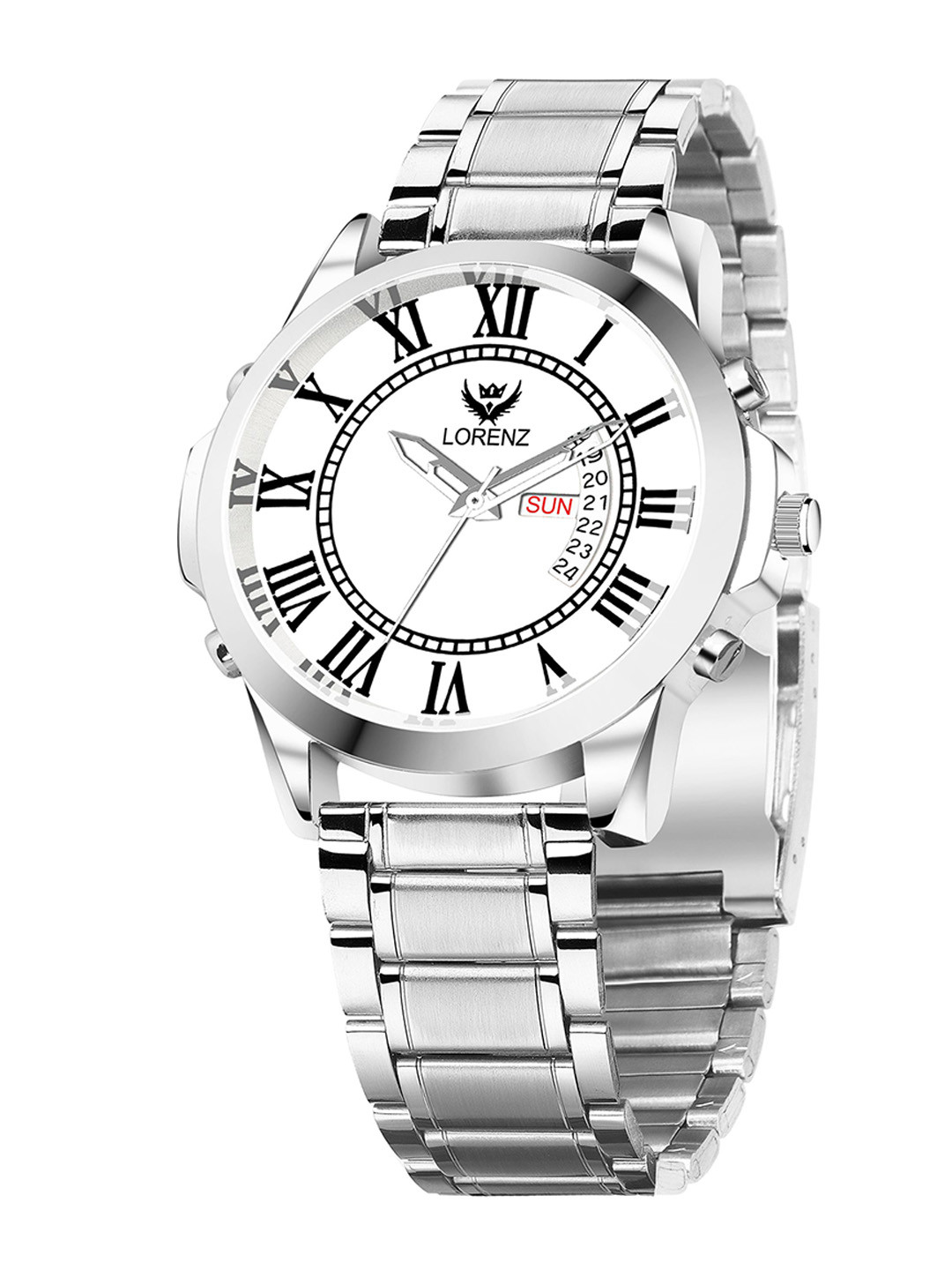 LORENZ Men Brass Patterned Dial & Bracelet Style Straps Analogue Multi Function Watch MK-4034R