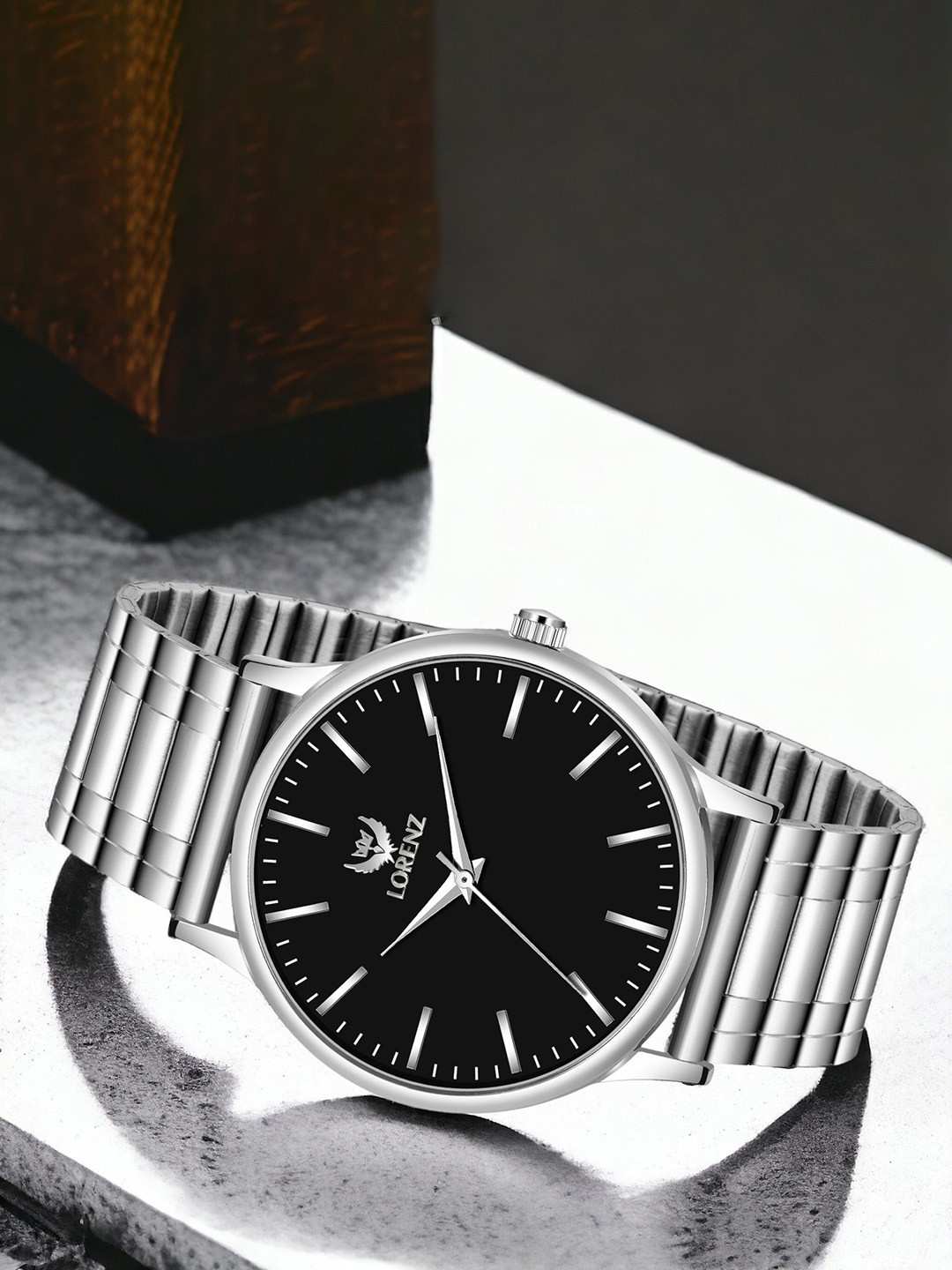 LORENZ Men Brass Printed Dial & Bracelet Style Straps Analogue Watch MK-4049R