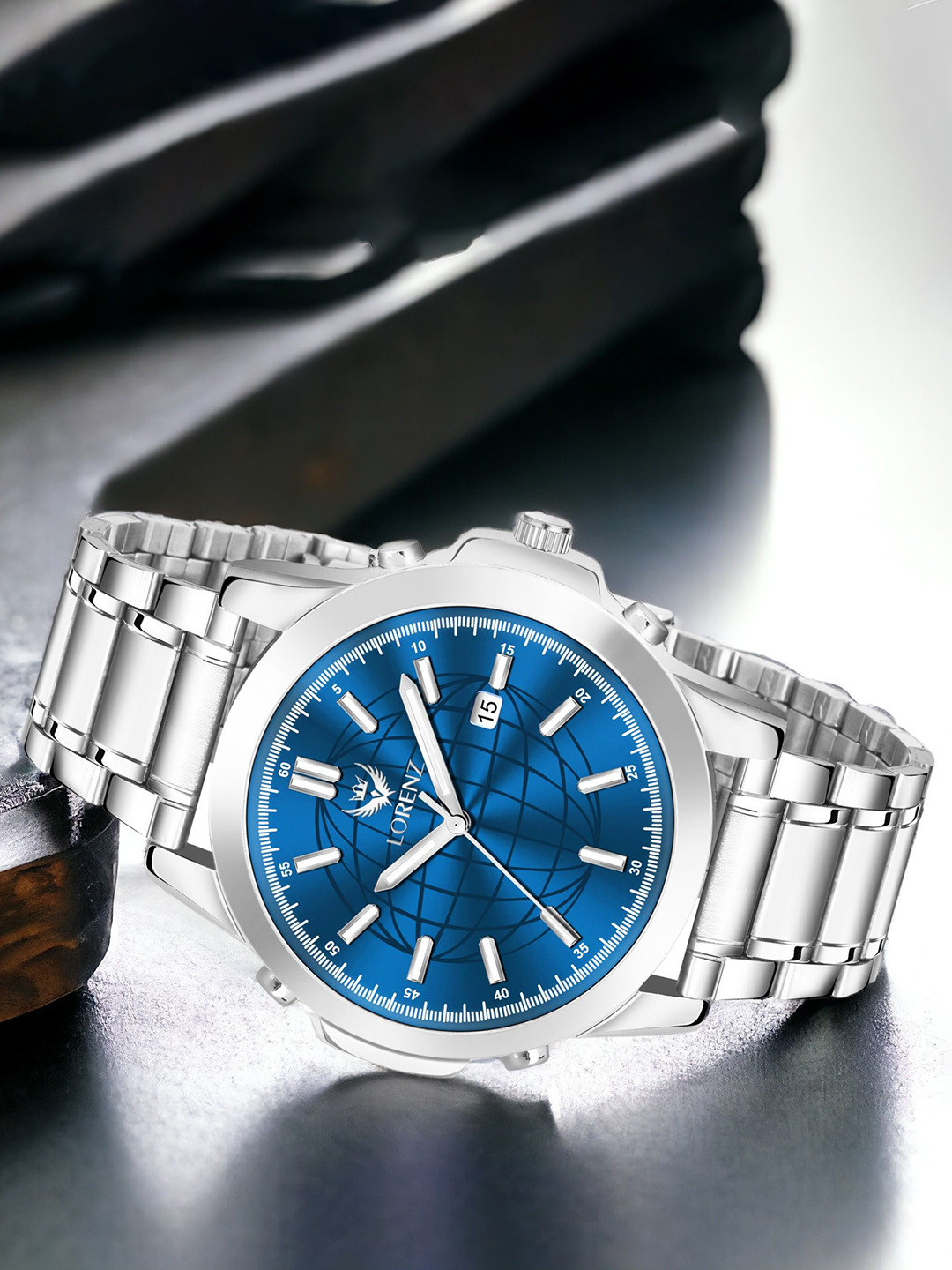LORENZ Men Brass Embellished Dial & Bracelet Style Straps Analogue Multi Function Watch MK-4045R