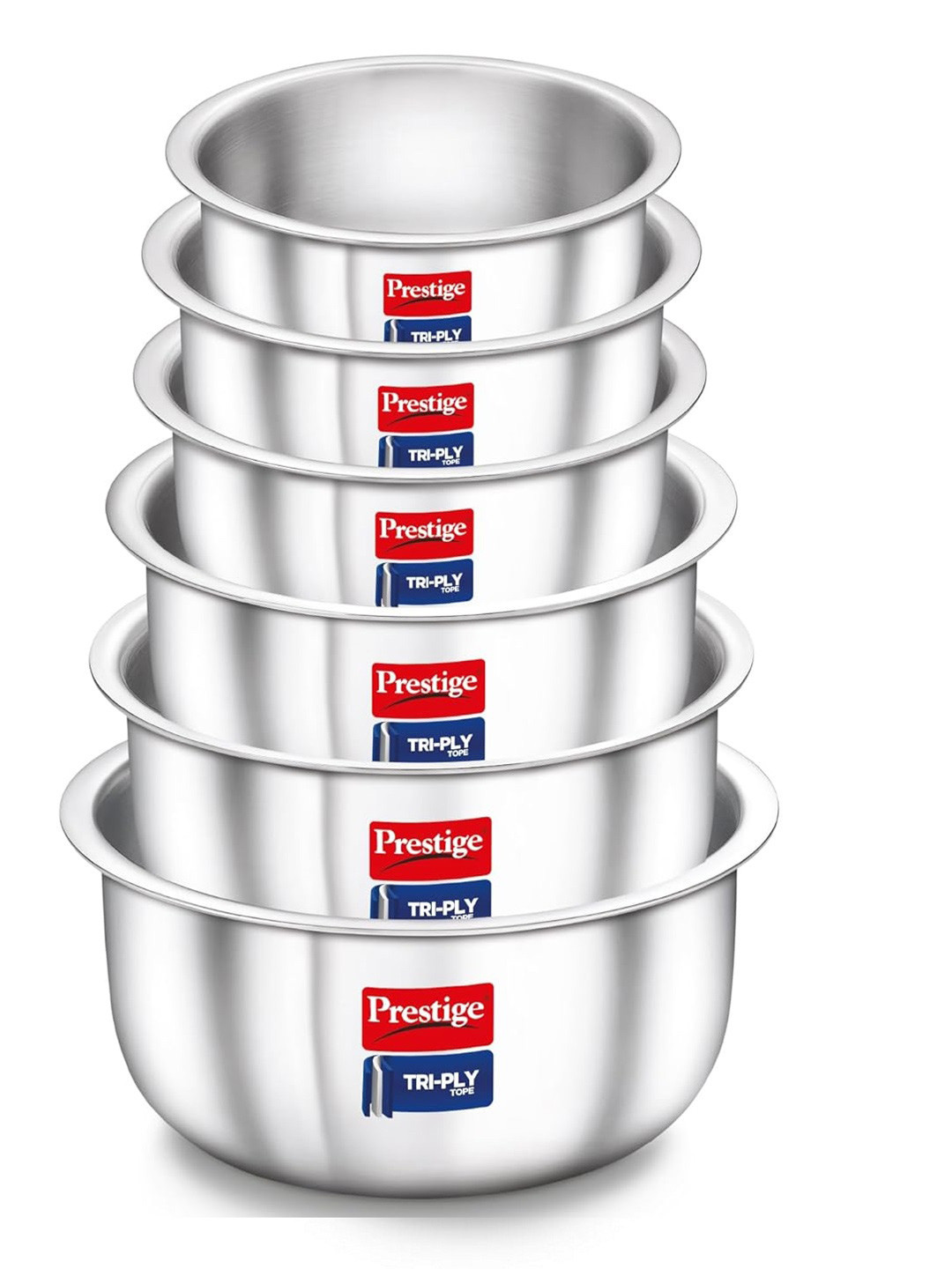 Prestige Silver Toned 6 Pieces Triply Topes