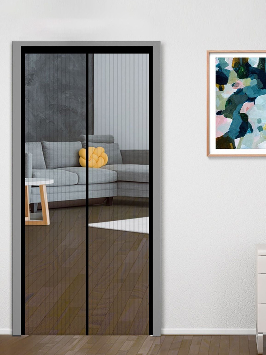 Classic Mosquito Net Black Free Entry Door Net With Magnet