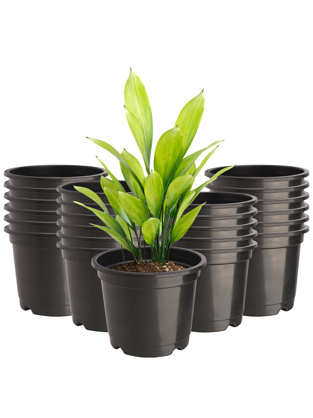Kuber Industries Black 24 Pieces Reusable Planters