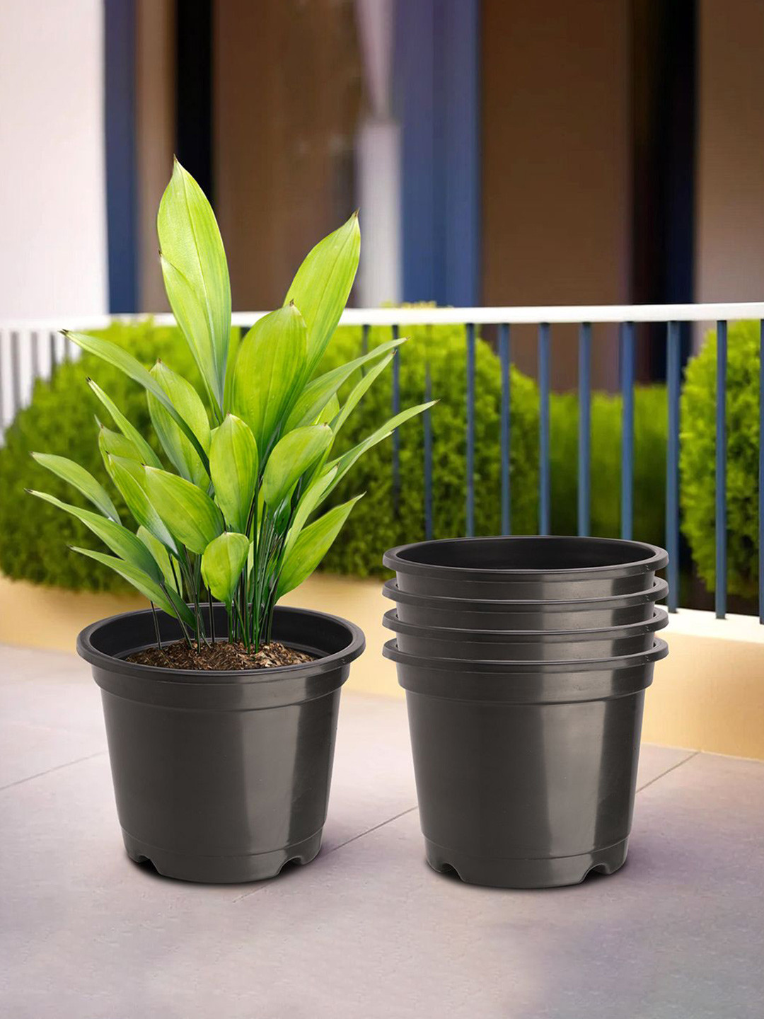 Kuber Industries Black 5 Pieces Lightweight Planters