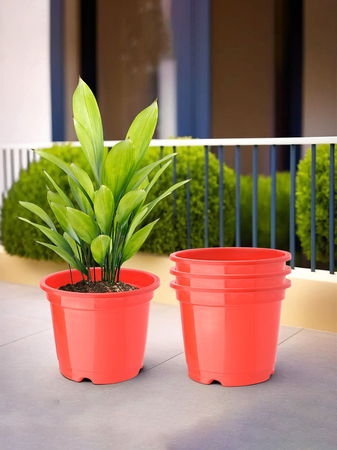 Kuber Industries Red 4 Pieces Synergy Planters