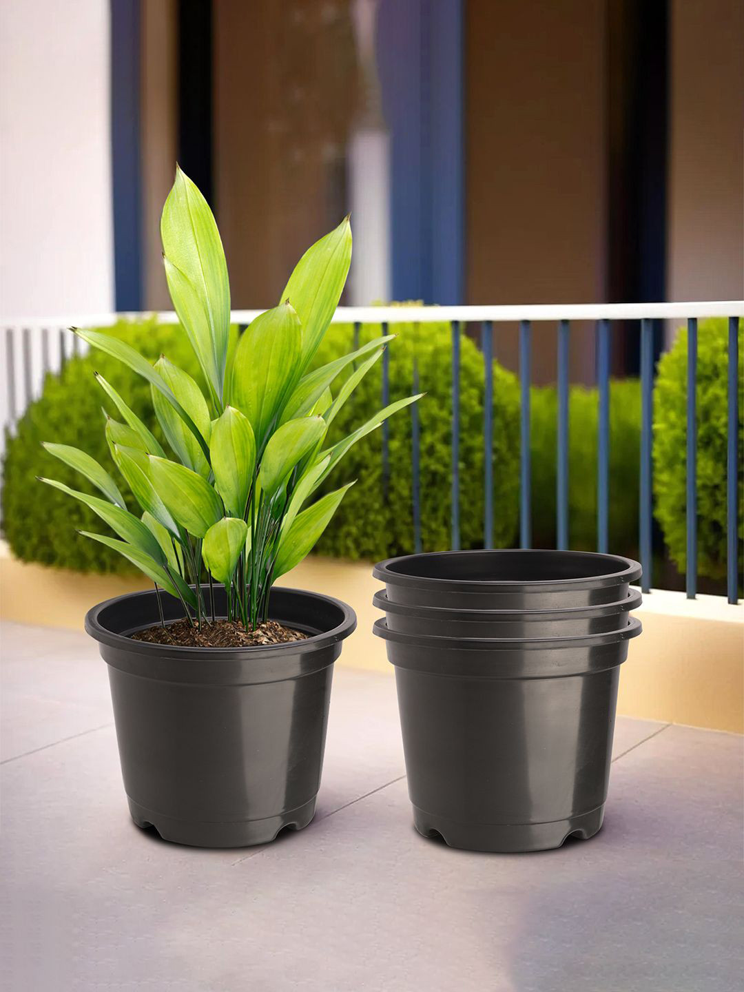Kuber Industries Black 4 Pieces Reusable Planters