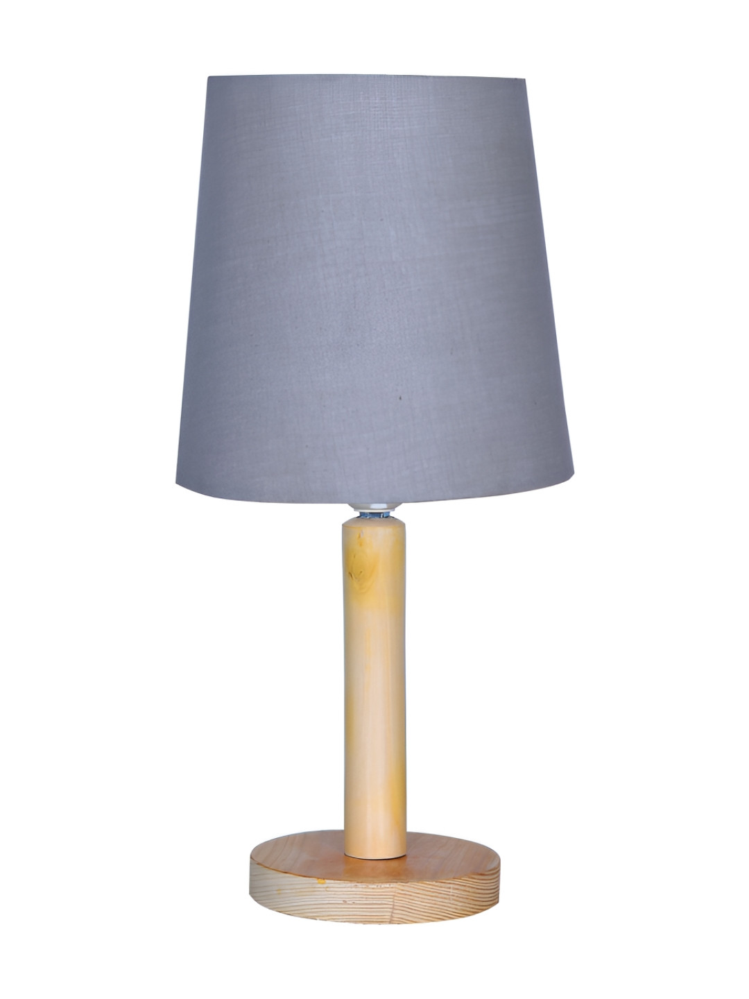 Homesake Grey & Beige Contemporary Wooden Frustum Shade Table Lamp