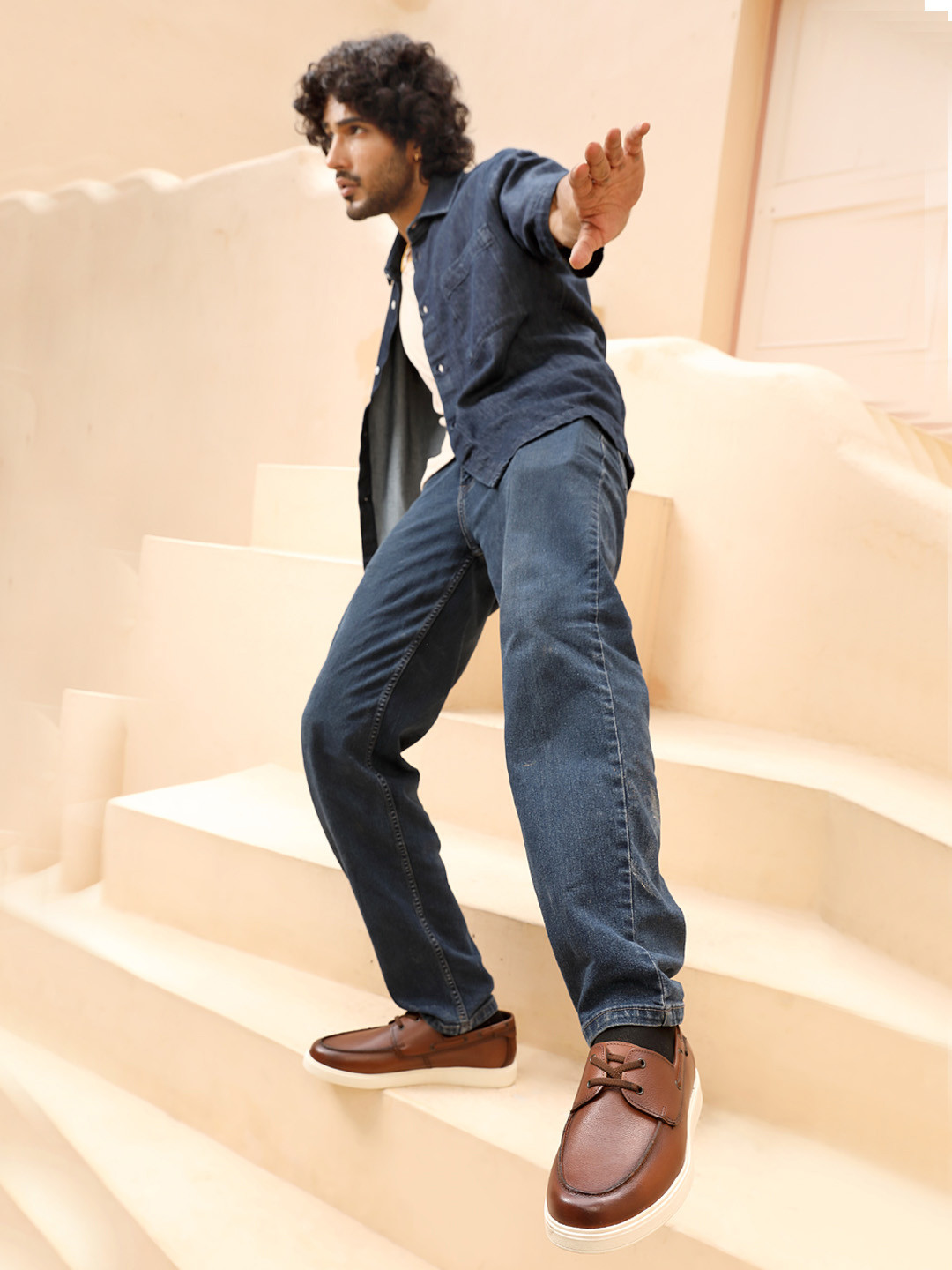 THOMAS CRICK Men Round Toe Comfort Insole Genuine Leather Boat Shoes