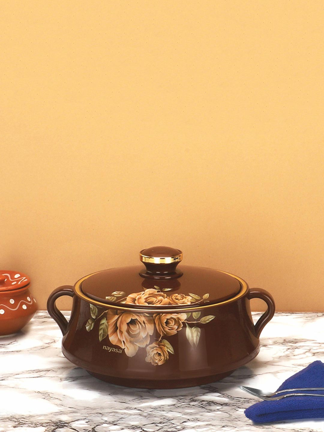 Nayasa Lorenzo Brown Insulated Serving Casserole with Lid- 1500 ml