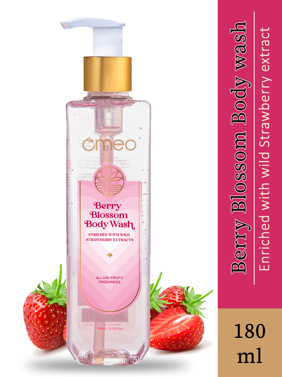 Omeo Berry Blossom Body Wash With Natural Berry Extracts Refreshing & Hydrating - 180ml