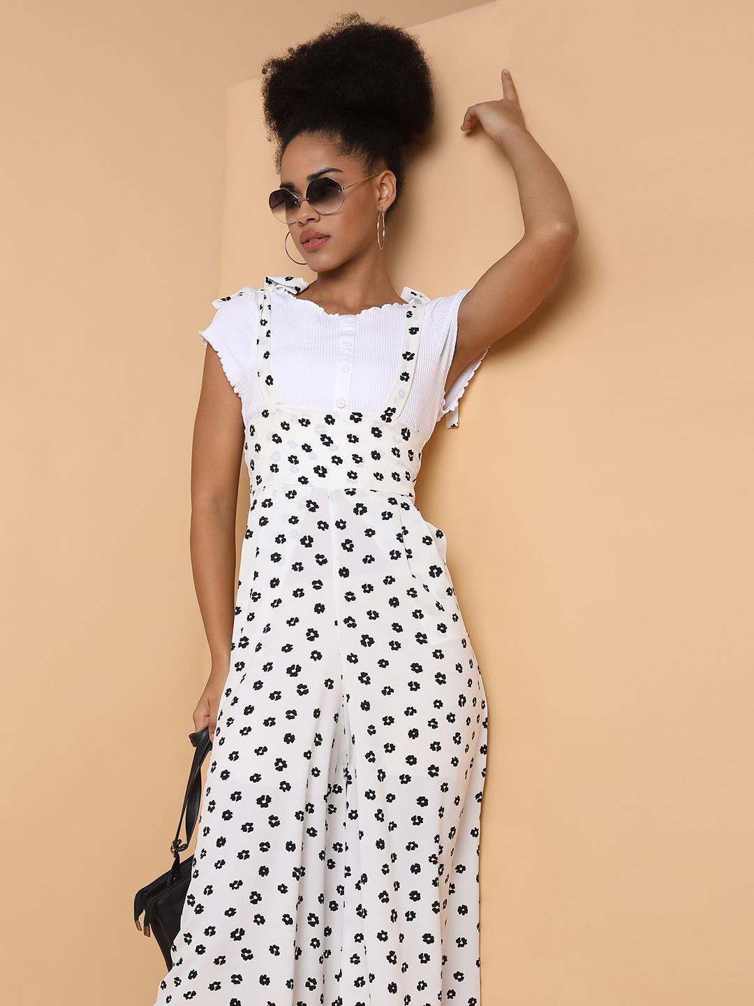 SHOWOFF Floral Printed Capri Jumpsuit