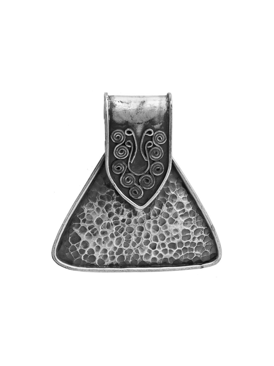 Exotic India Sterling Silver Antiquated Dimple Pendant