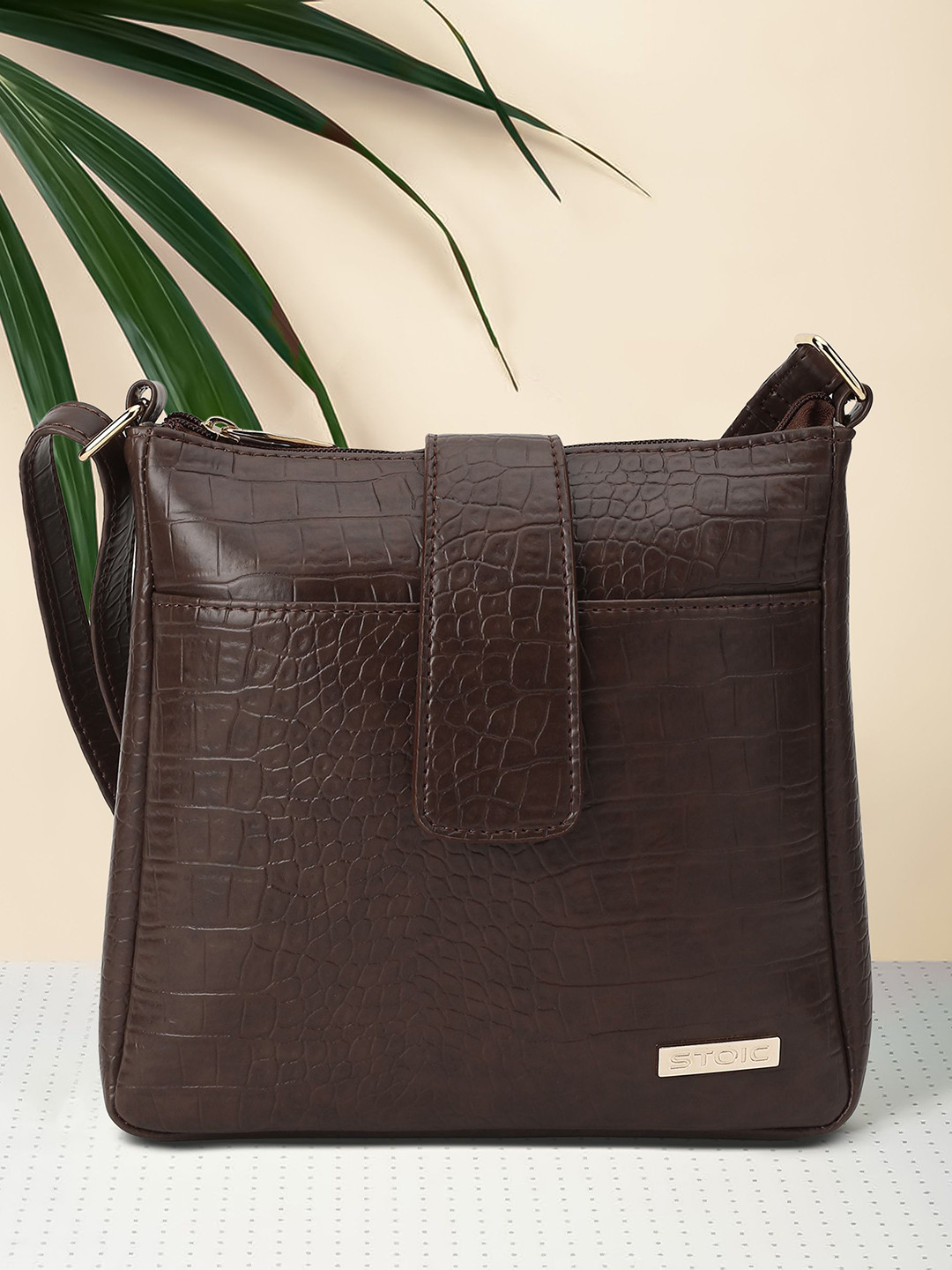 STOIC CrocoTextured Sling Bag