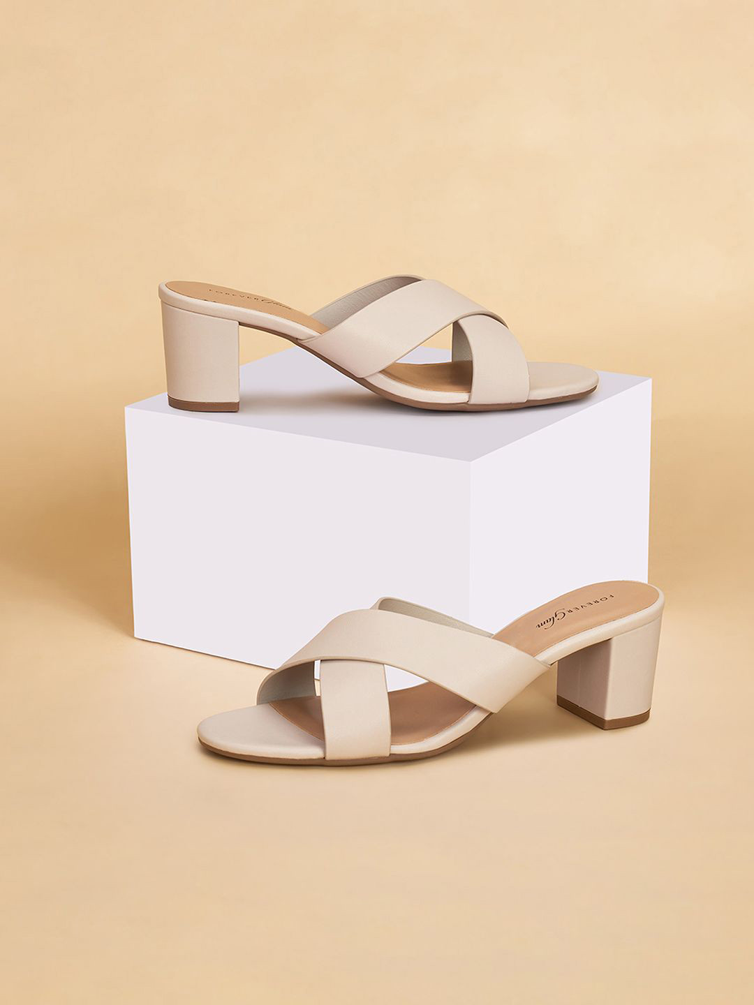 Forever Glam by Pantaloons Women Open Back PU Block Sandals Heels