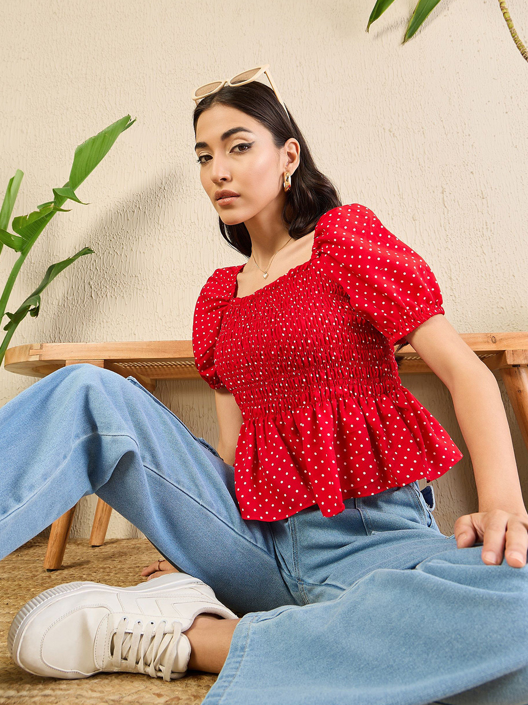 Uptownie Square Neck Peplum Top