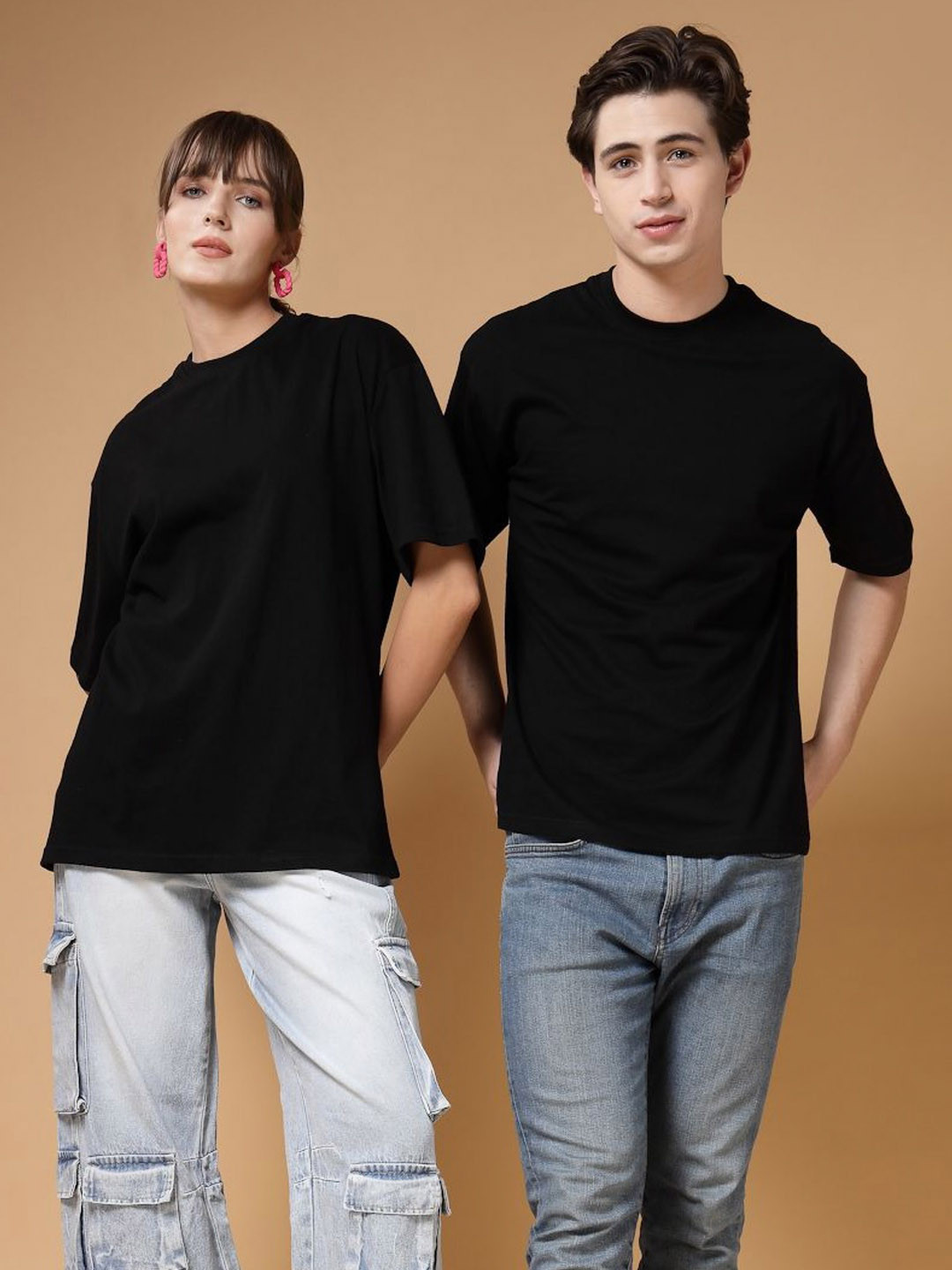 VESTIDO MODAS Unisex Cotton Back Printed Oversized T-shirt