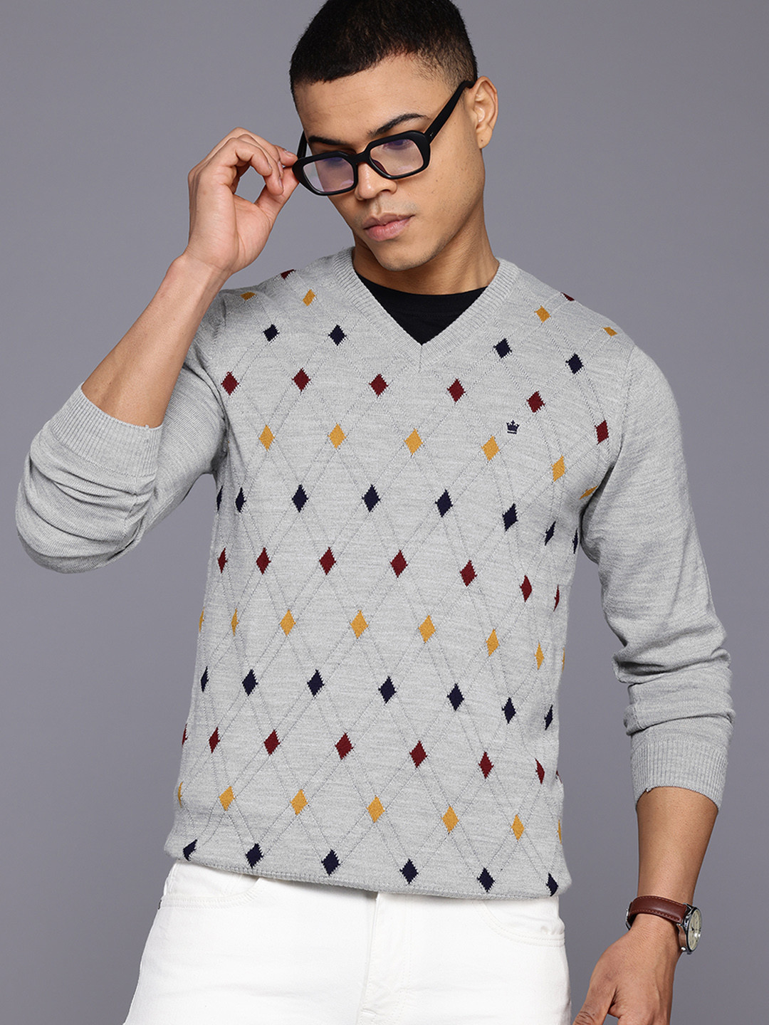 Louis Philippe Geometric Print Pullover