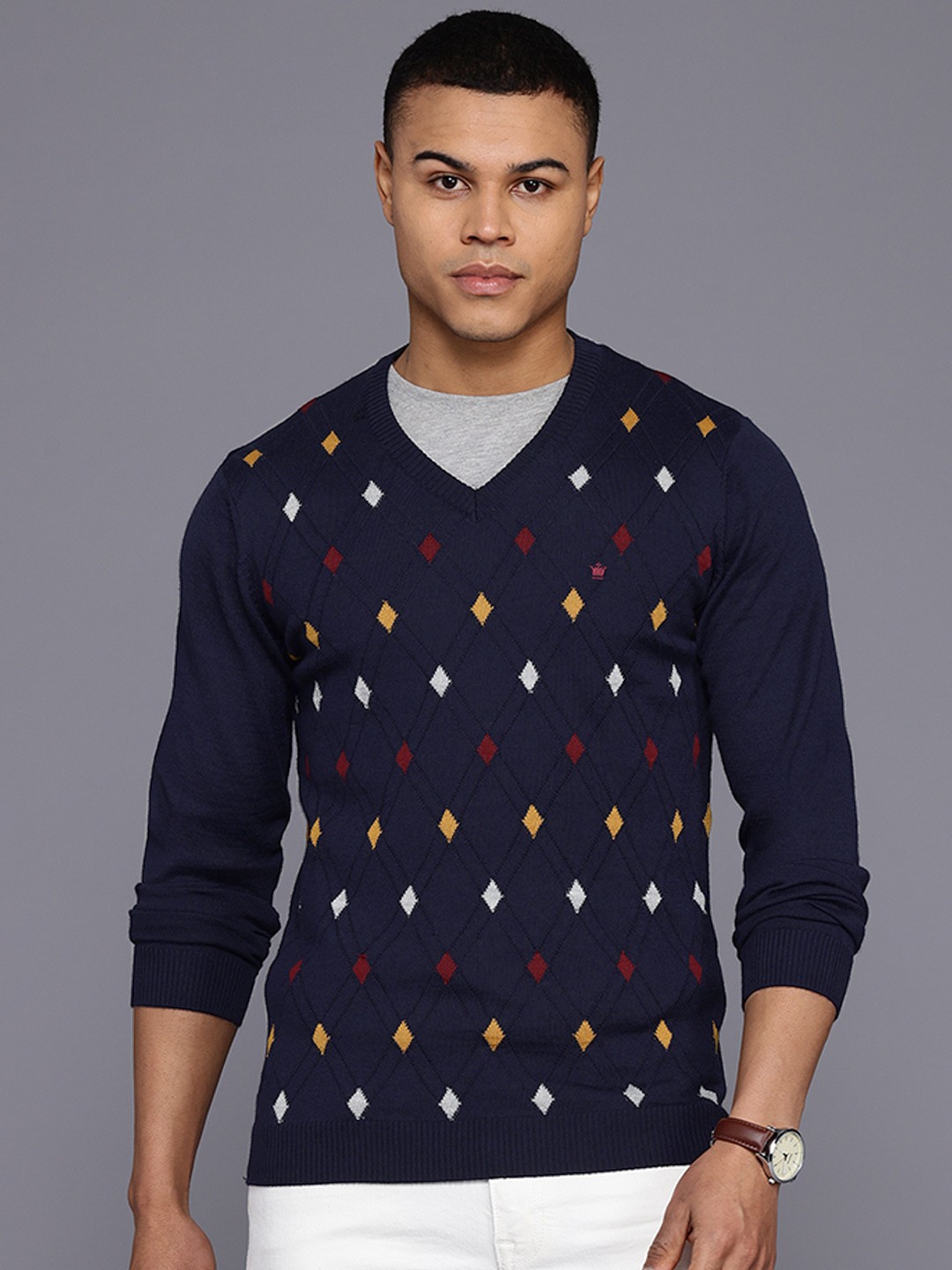 Louis Philippe Geometric Print Pullover