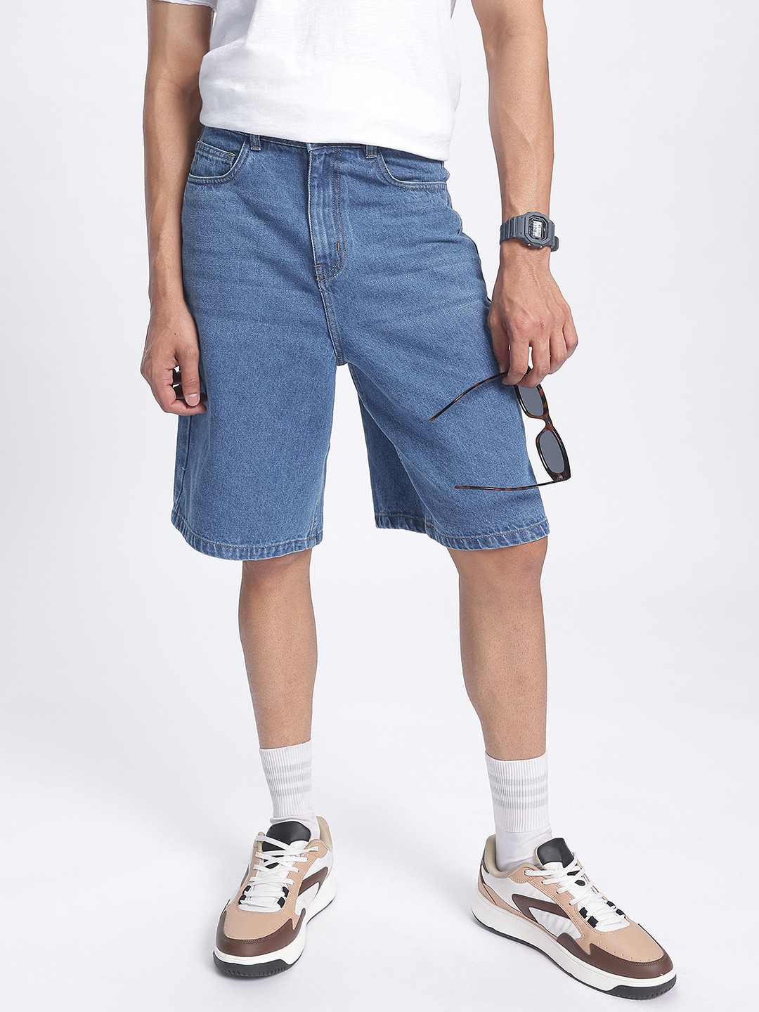 Kook N Keech Men High Rise Denim Shorts