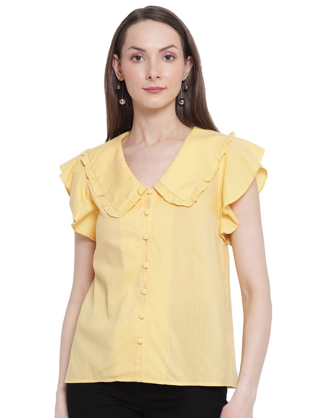 Global Republic Flutter Sleeve Cotton Top