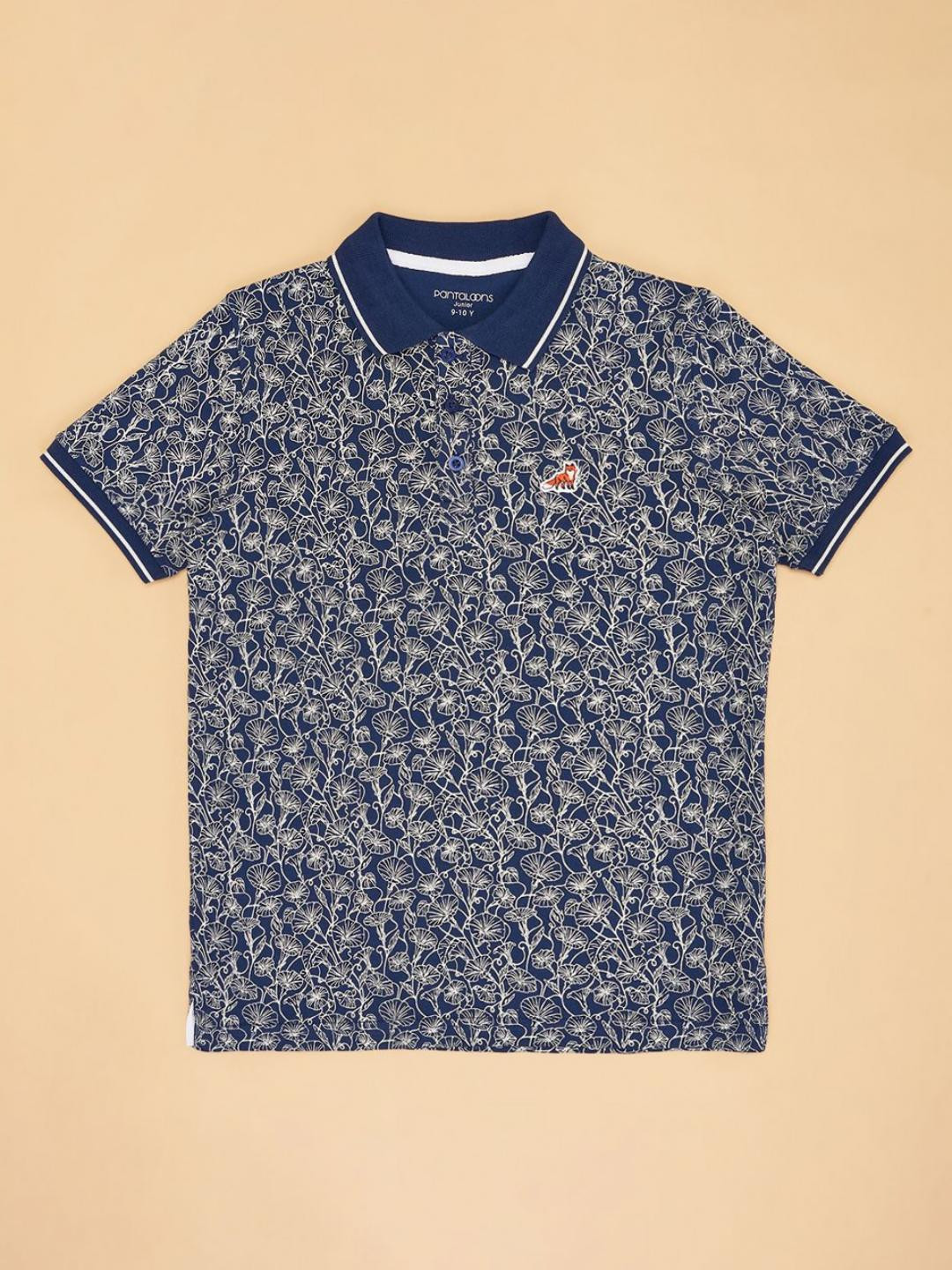 Pantaloons Junior Boys Printed PoloCollar Cotton Tshirt