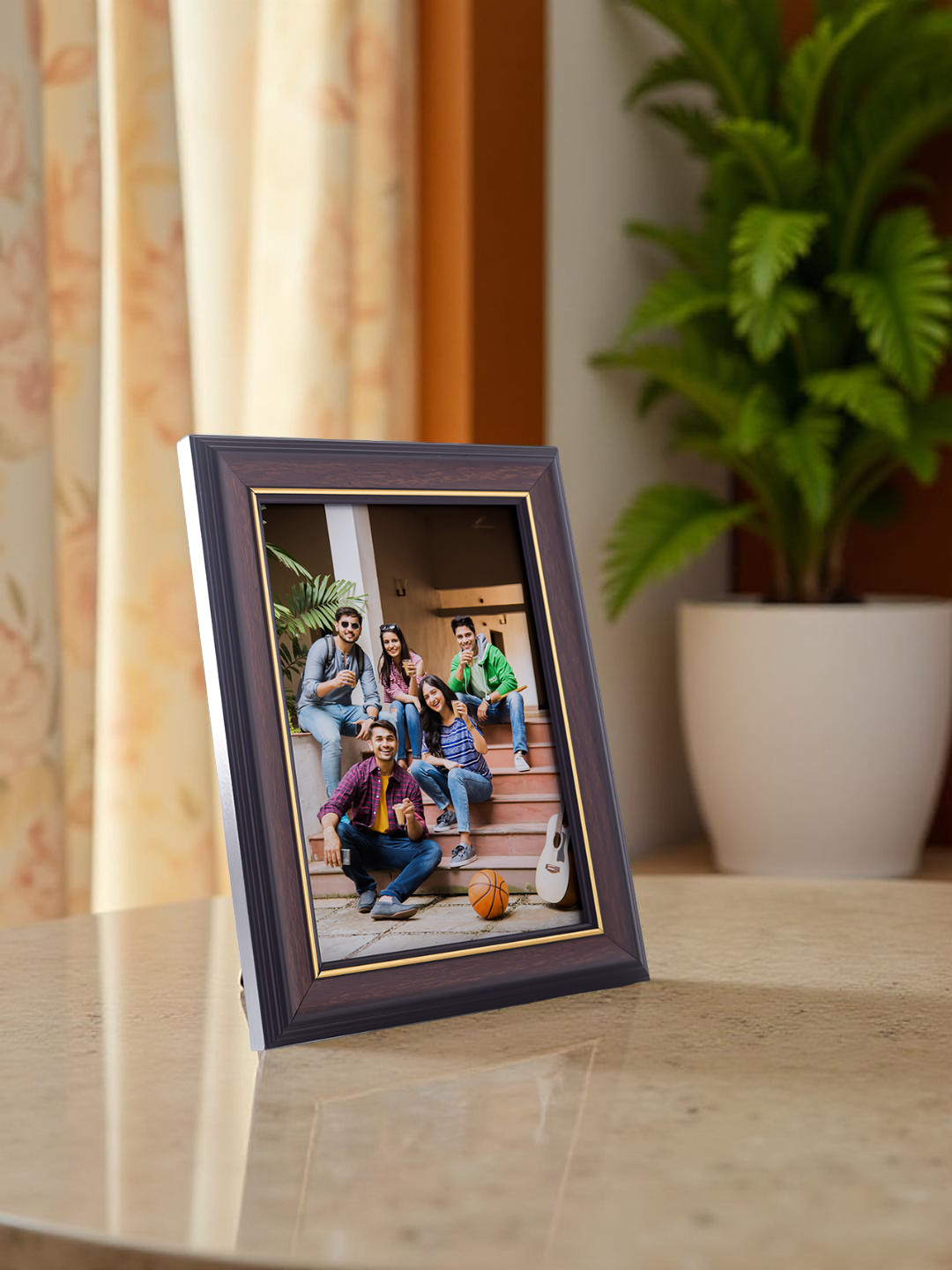 Golden Peacock Gold and Brown MDF Table-Top Photo Frame