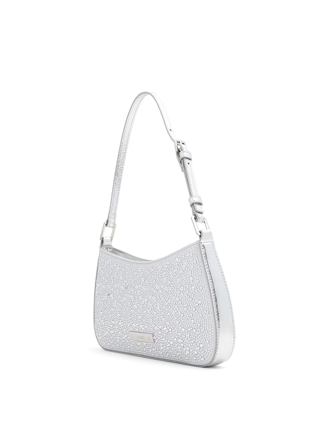 ALDO Women Silver Structured Shoulder Bag