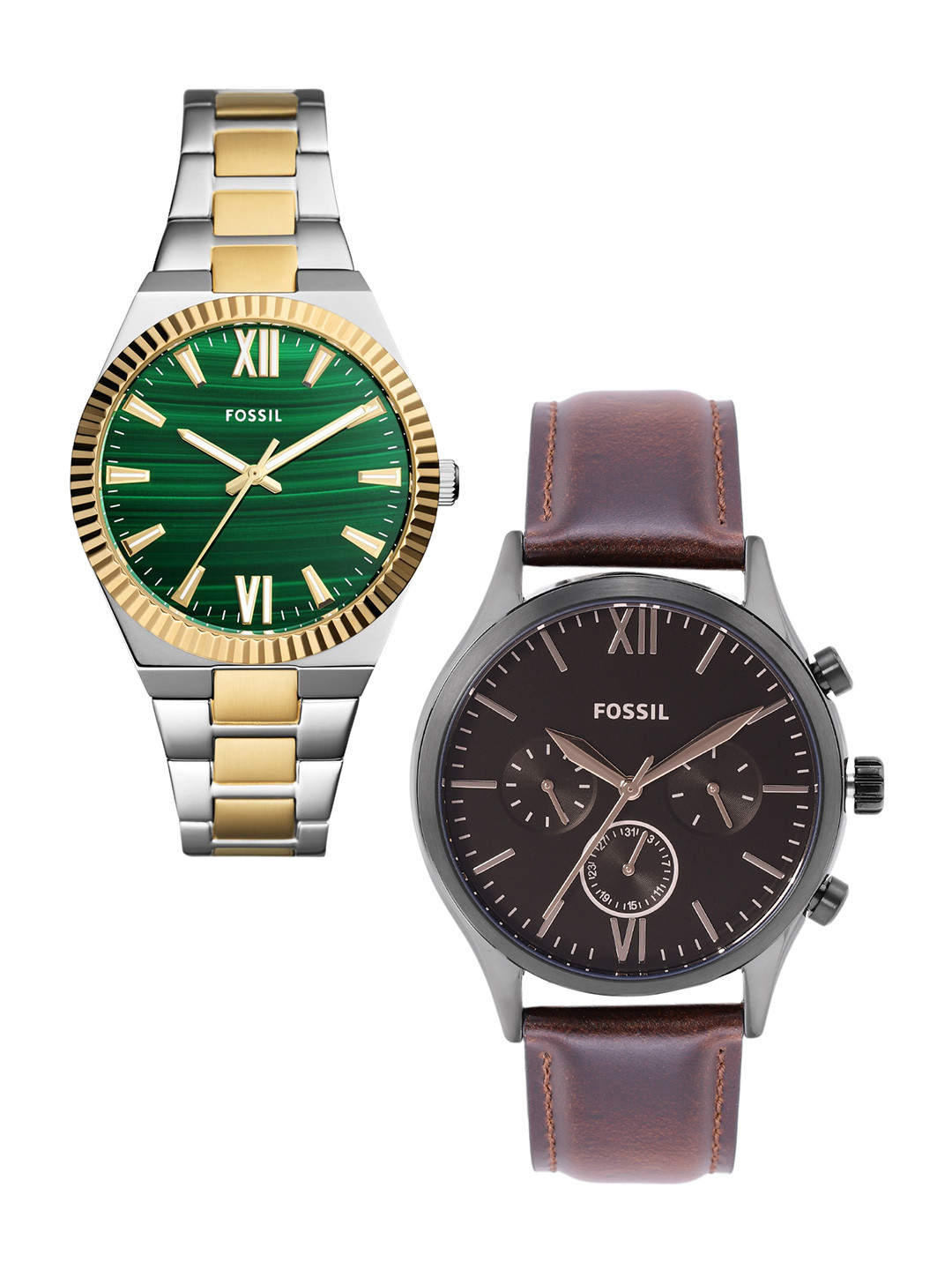 Fossil Scarlette Men Set Of 2 Textured Analogue Watches 14872732-1-27600714-1