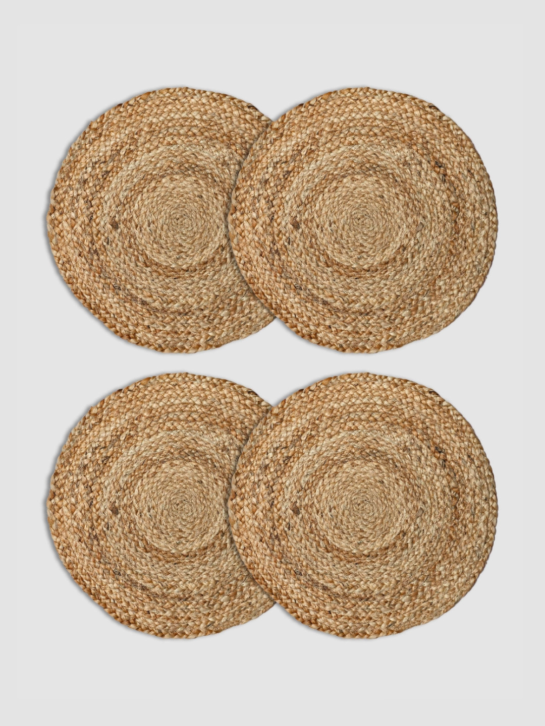 PAROKSH Brown 4 Pieces Textured Jute Table Placemats