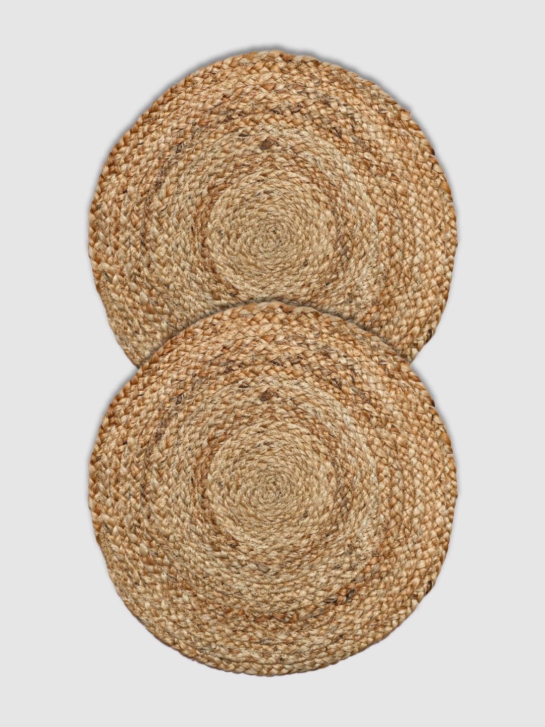 PAROKSH Brown 2 Pieces Textured Jute Table Placemats