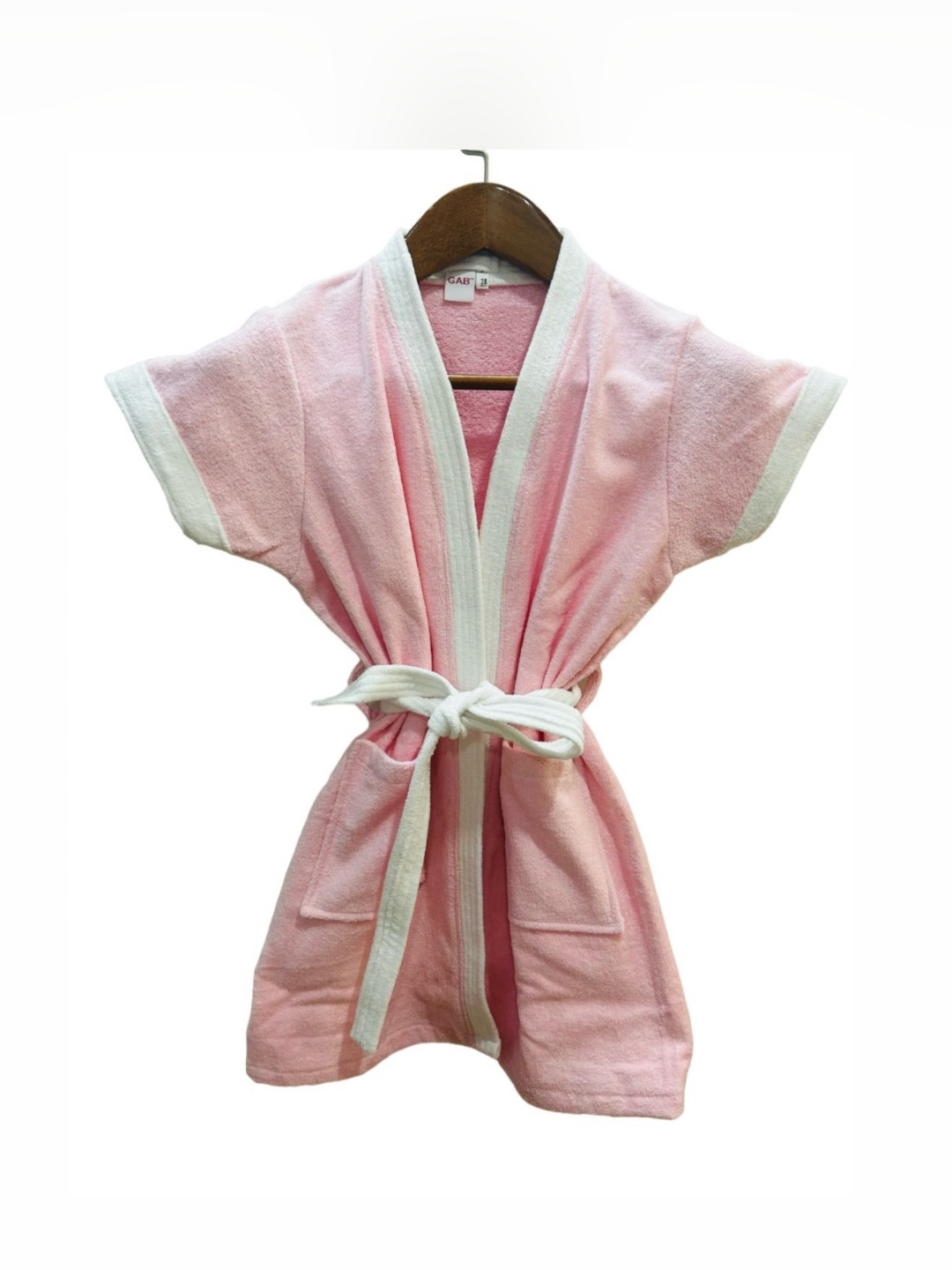 GAB Kids Pink & White High Absorbency Bath Robe