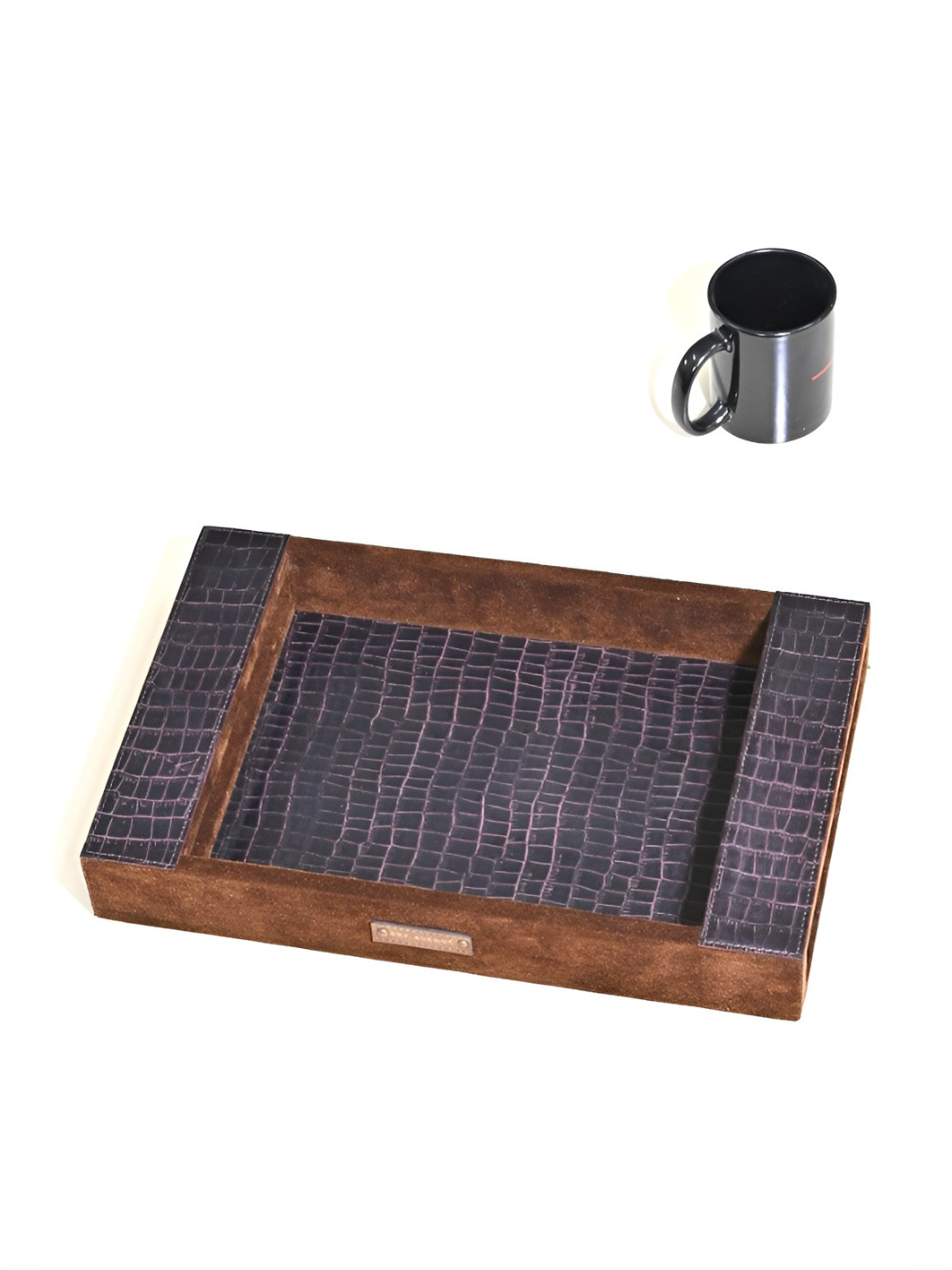 Art Avenue Brown & Purple Printed Wooden Easy to Clean Rectangle Serving Tray