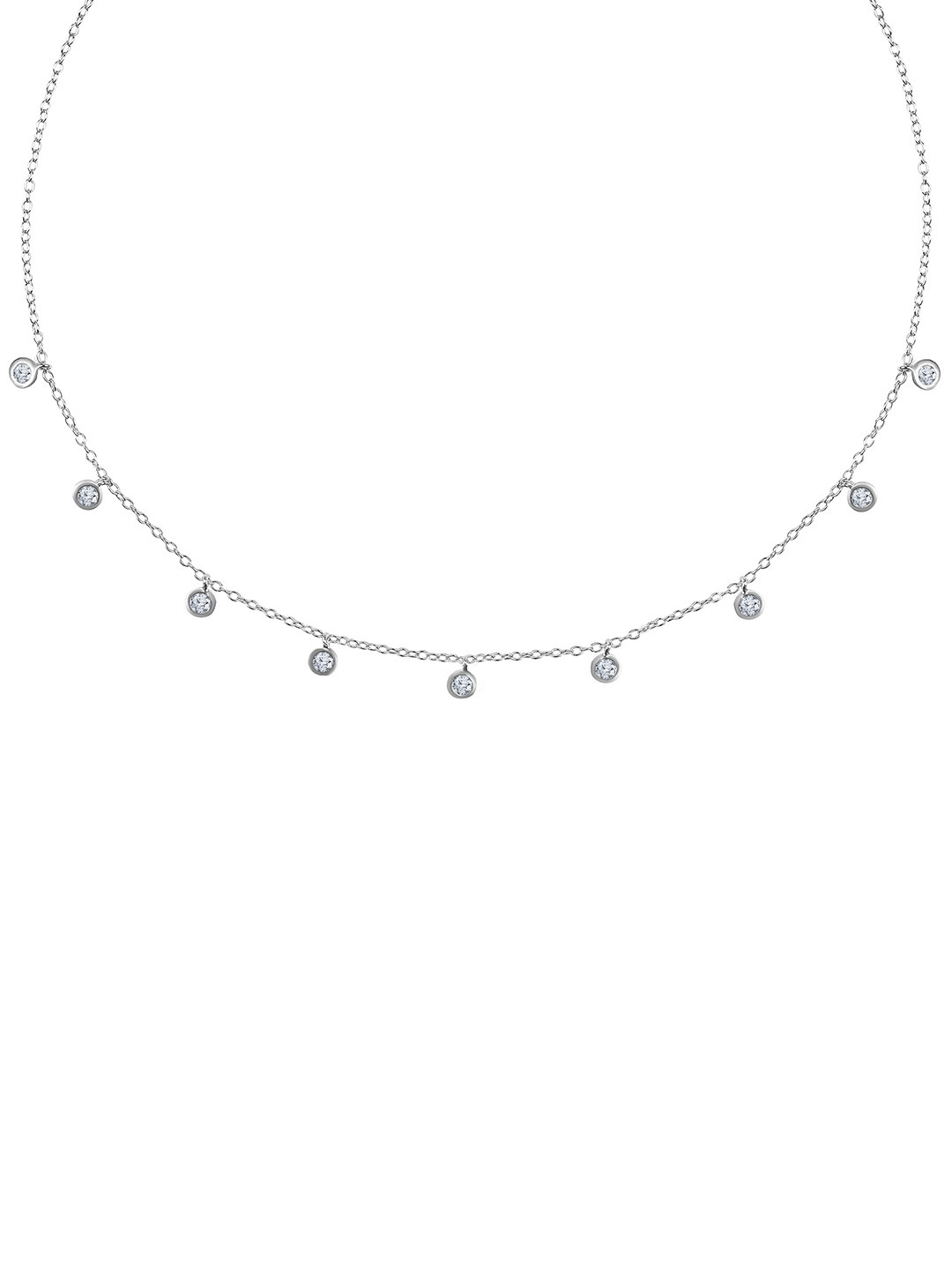 JUPRA Silver Mini Solitaire Charms 925 Sterling Silver Necklace