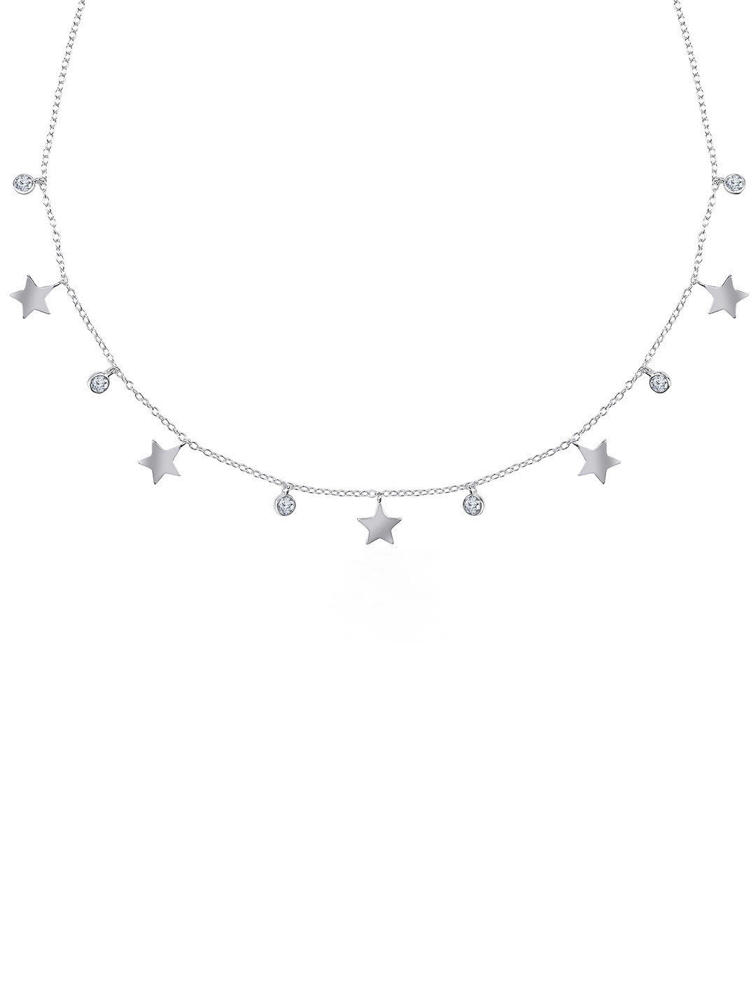 JUPRA Silver Solid Star Queen 925 Sterling Silver Necklace
