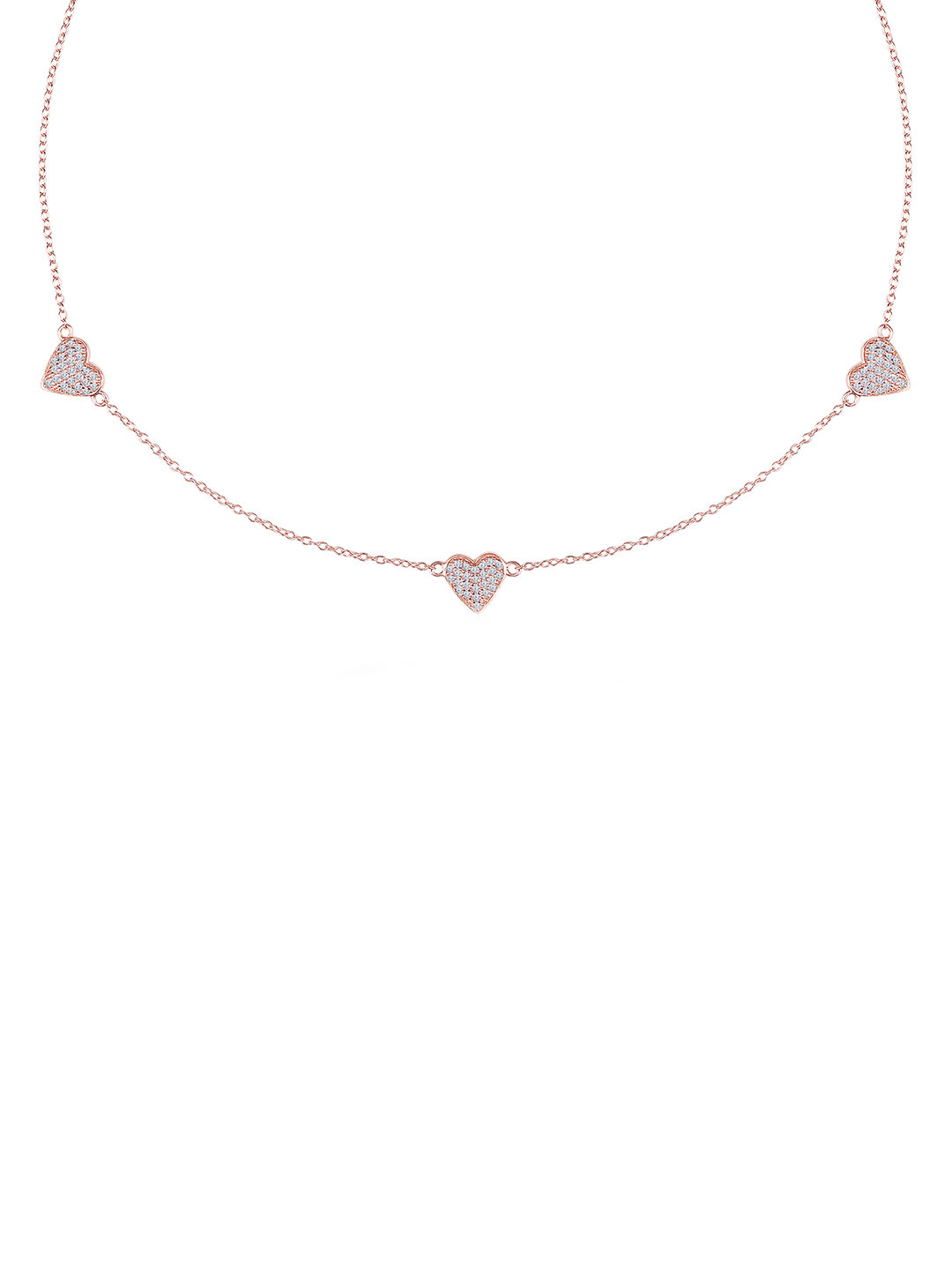 JUPRA Rose Gold Everlasting Love Heart 925 Sterling Silver Necklace