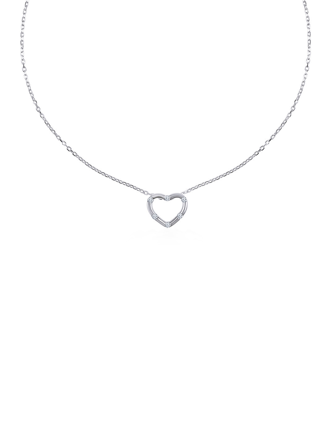 JUPRA Silver Silver Halo Hearts Chain Pendent 925 Sterling Silver Necklace