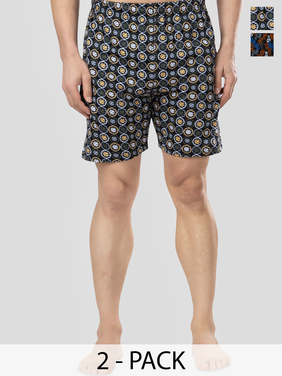 ZEFFIT Men Floral Printed Pack of 2 Running Shorts