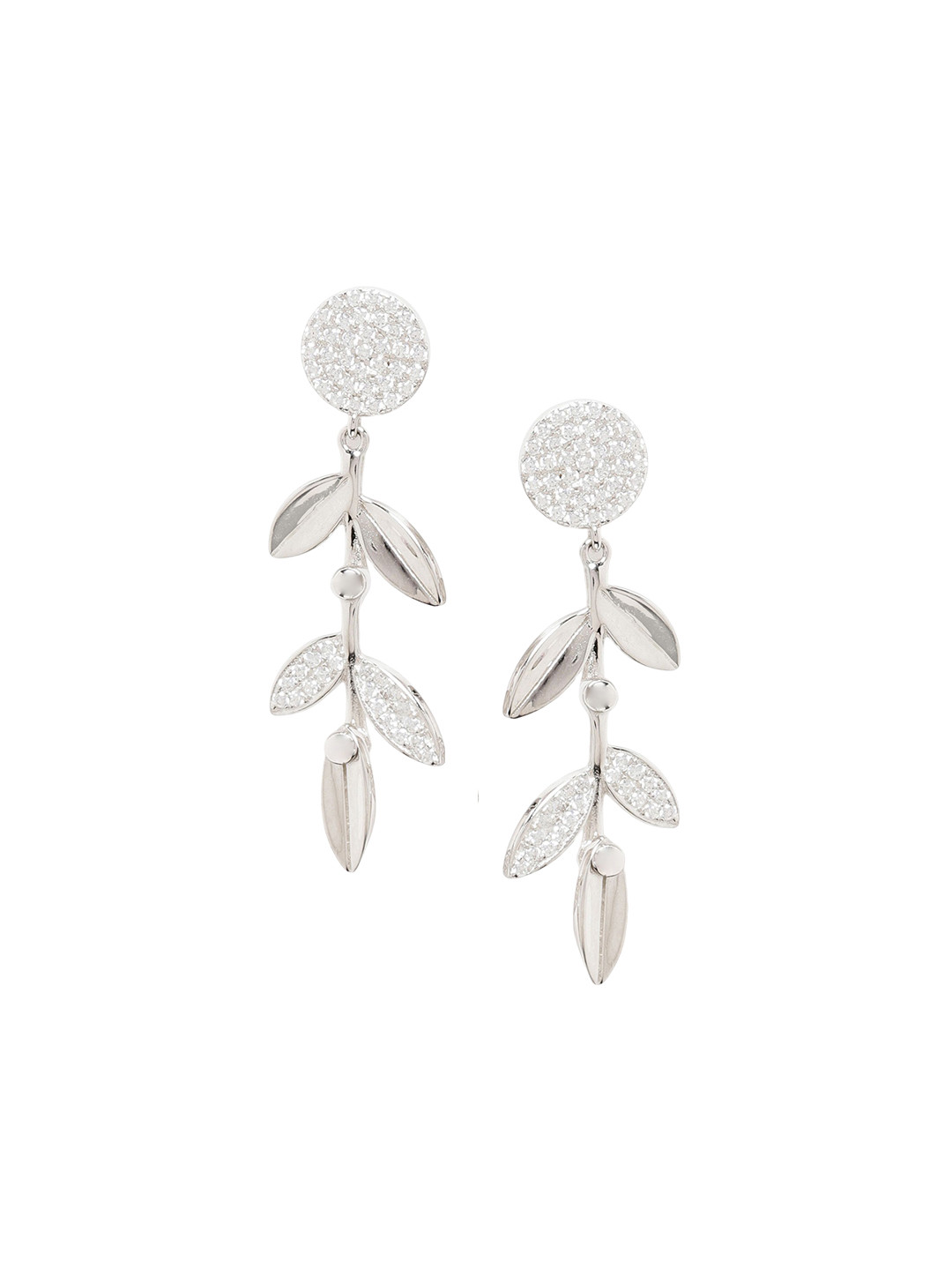 JUPRA Silver Hanging Leaf 925 Sterling Silver Earrings